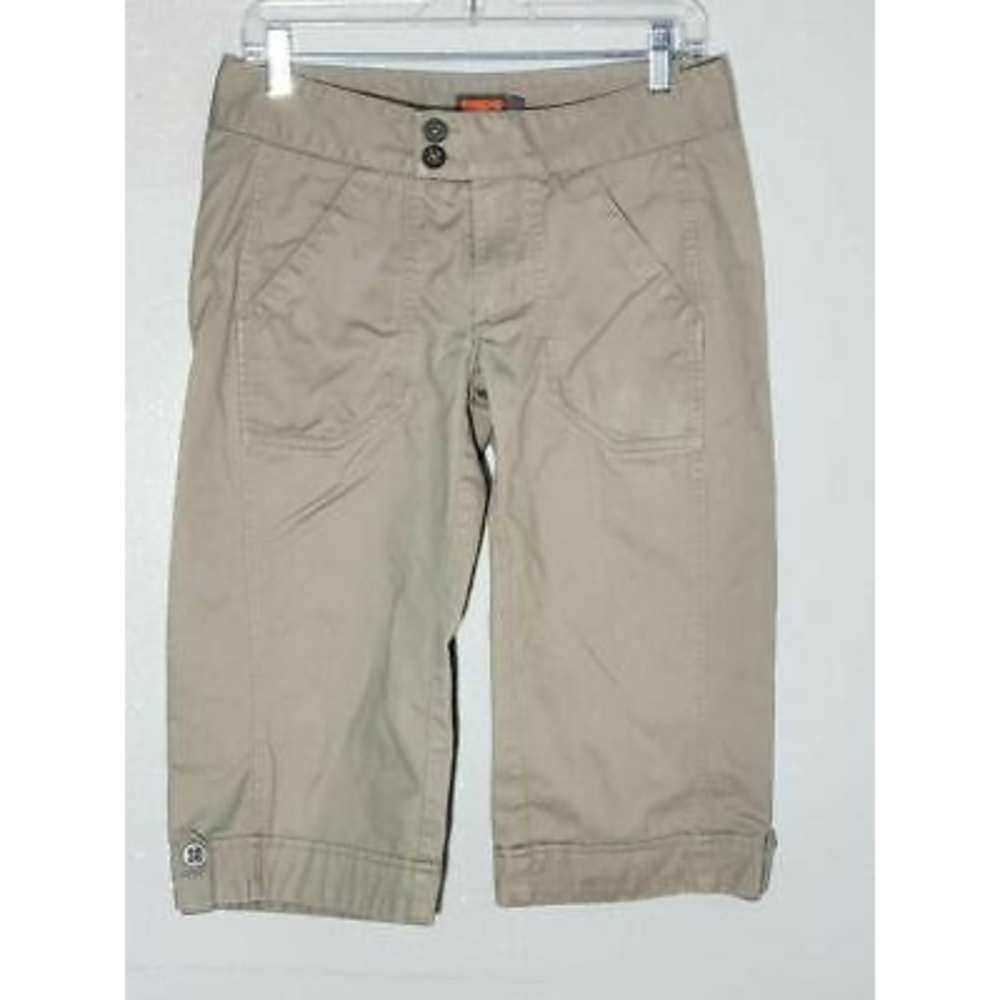 Merrell Womens Capri Pants Sz 4 Beige Cotton‎ Low Rise Relaxed Sz4